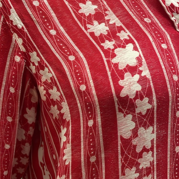 Diane Von Furstenberg Women’s Red/White Vintage Silk Blouse Size XS - Picture 4 of 6